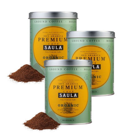 Pack 2+1 Café Molido Gran Espresso Premium Bio Lata 250g Saula