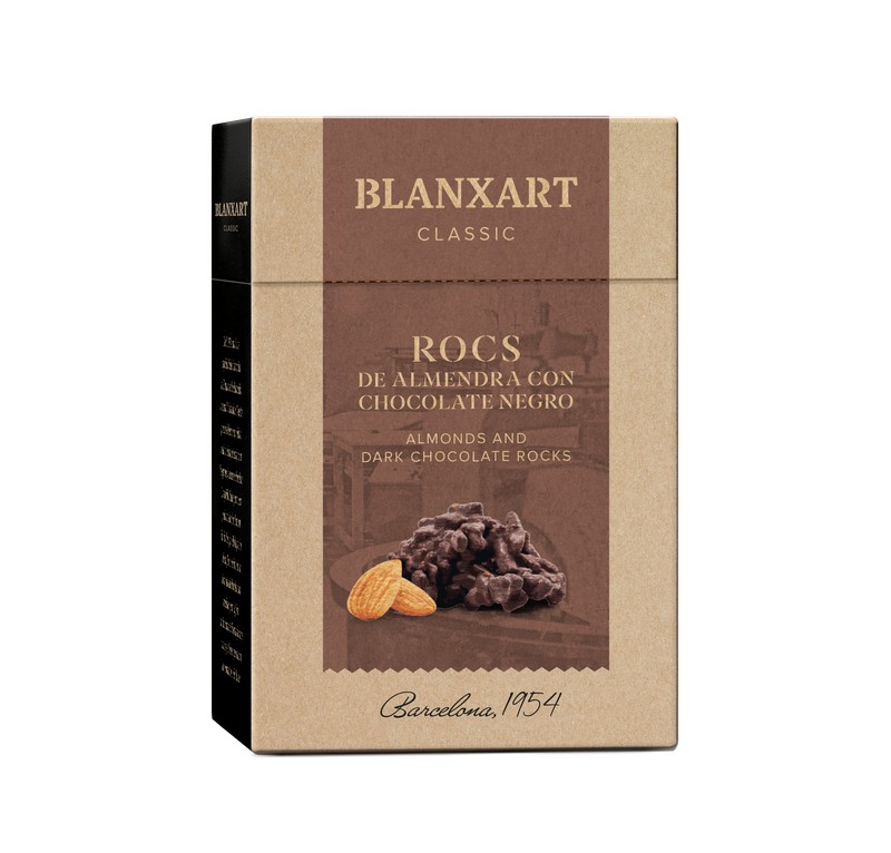 Rocs almendra con chocolate negro 100g Blanxart