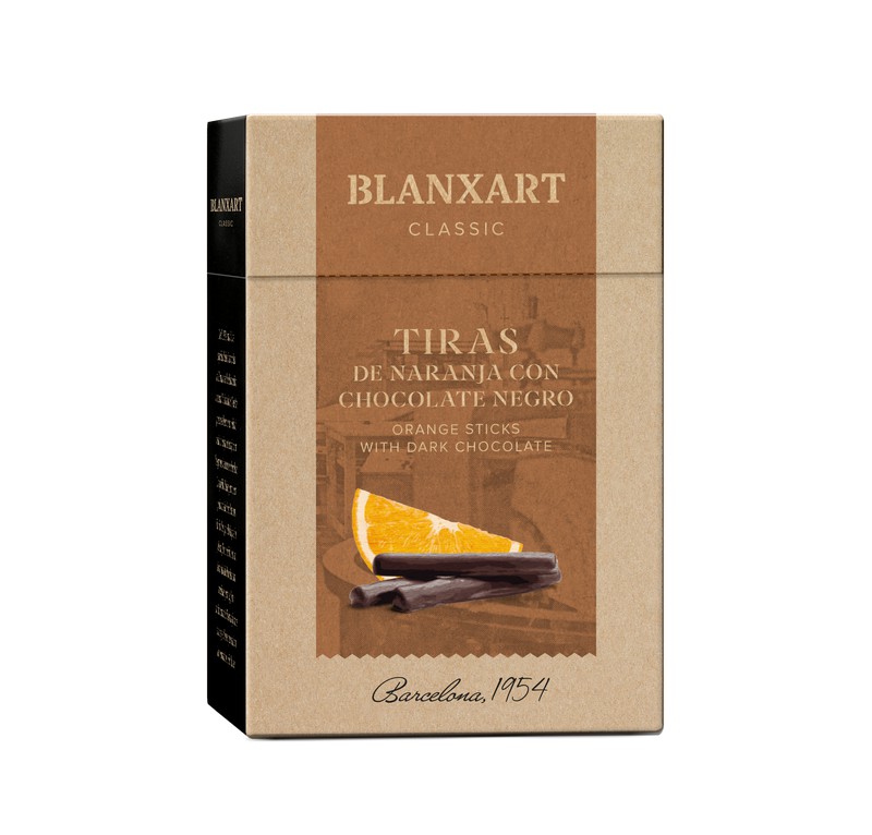 Tiras Naranja con chocolate negro 100g Blanxart