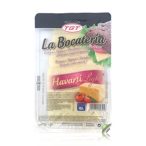 Queso Havarti Light Lonchas 100 G La Bocateria Fruta Y Verdura Cal Fruitos