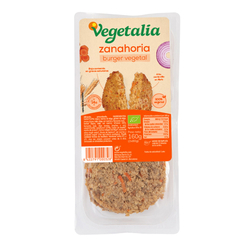 Vegeburguer Seitán y Zanahoria Bio (160 g) Vegetalia