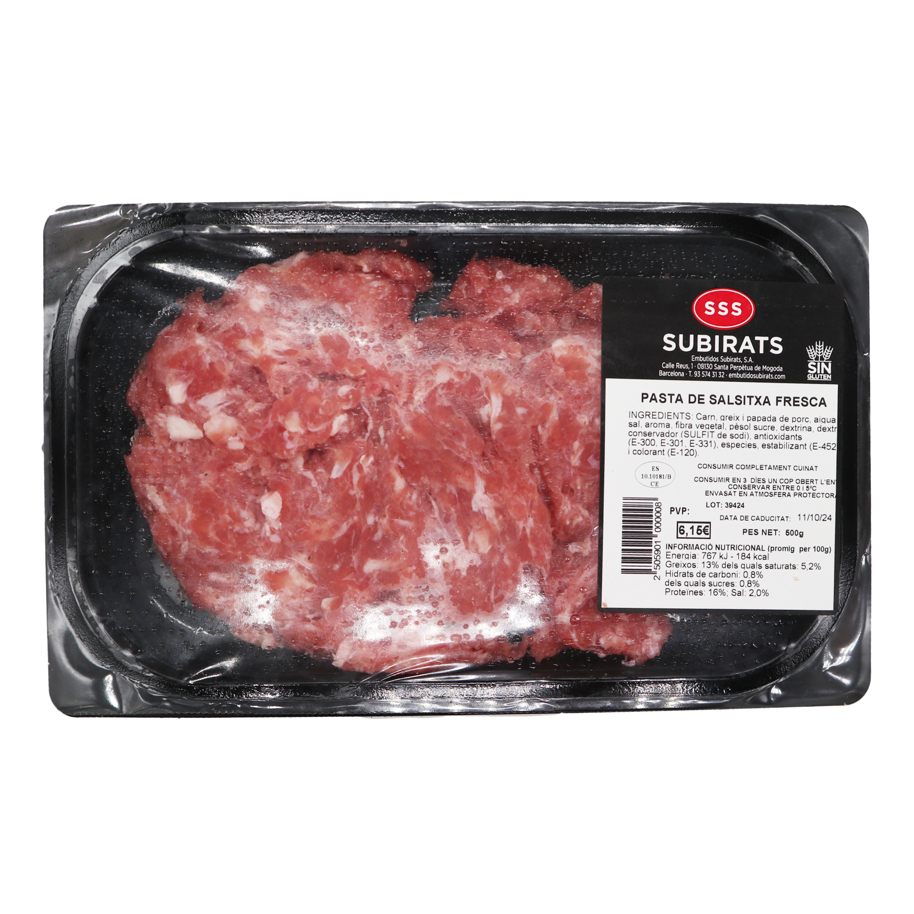 Preparado de Carne de Cerdo Fresca Subirats 500g