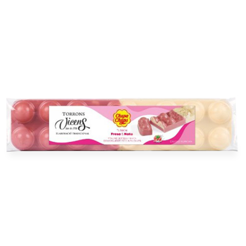 Turrón Chupa Chups Fresa y Nata 300g Vicens