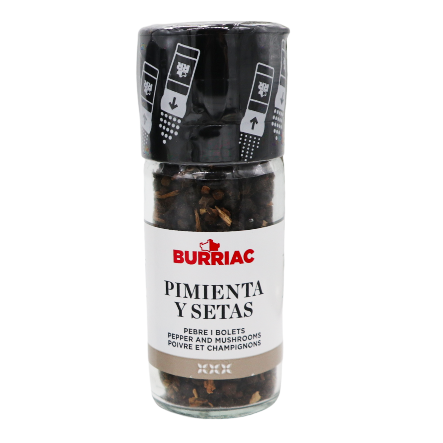 Espècias Molinillo Pimienta Negra y Setas 38g Burriac