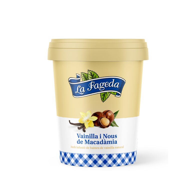 Helado Vainilla con Nueces de Macadamia 500ml La Fageda