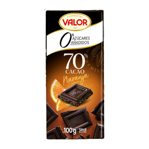 Chocolate 0% Negro con Naranja 70% 100g Valor