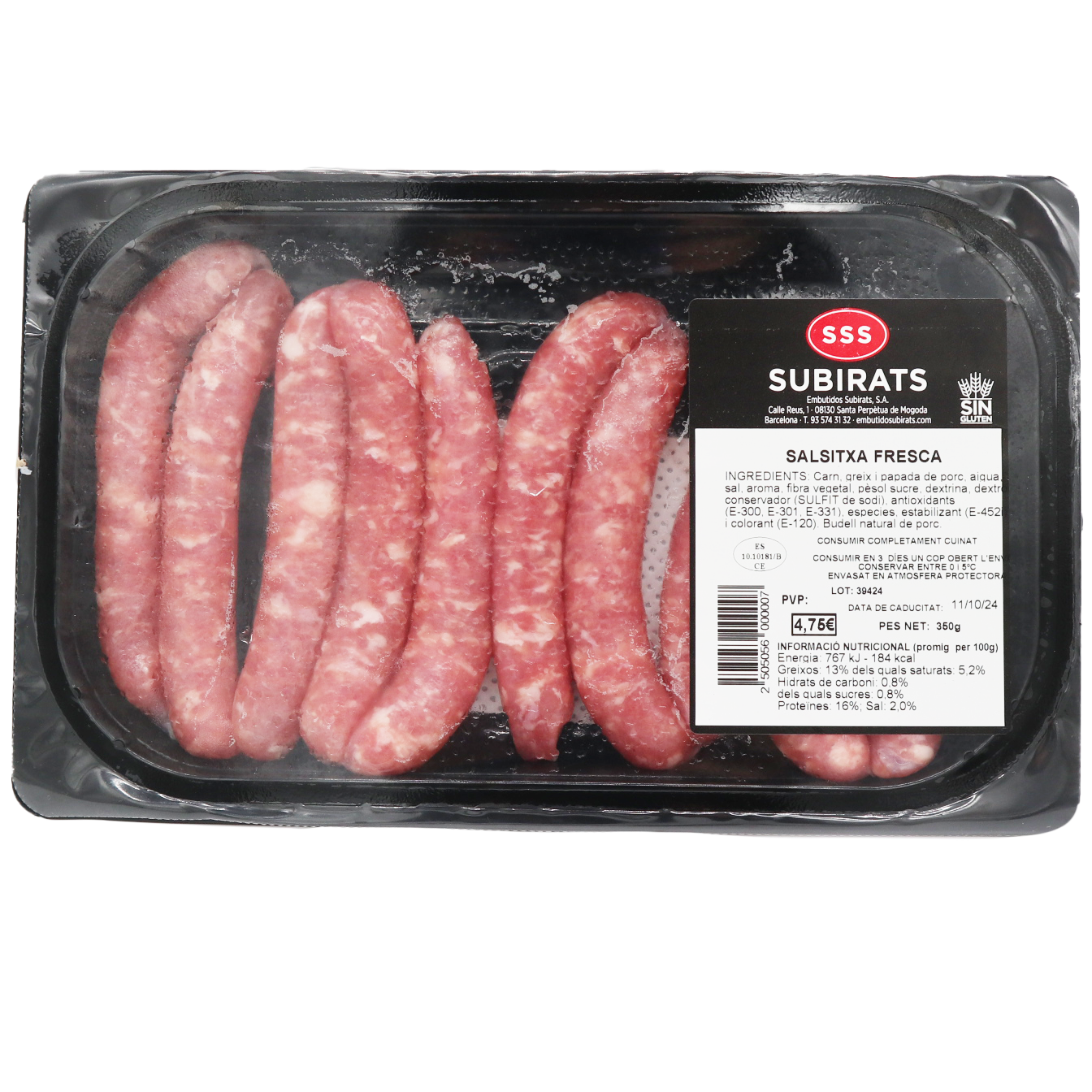 Salsitxes de Porc (350g) Subirats