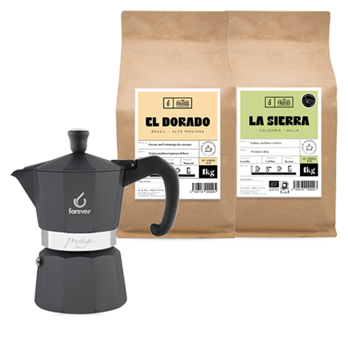 Pack café en grano + de regalo cafetera