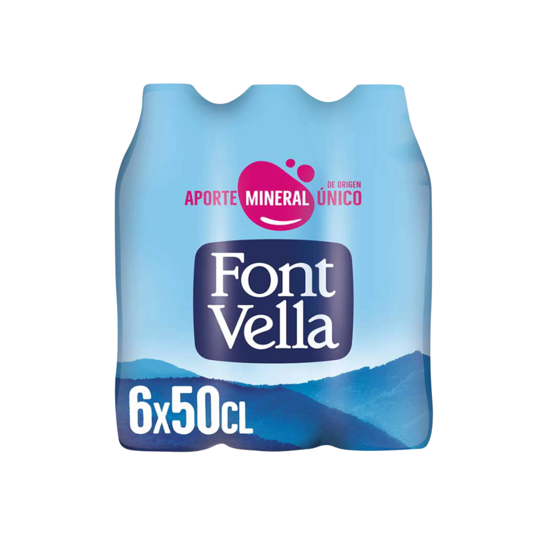  Agua Botella 0,5L Font Vella - Pack 6
