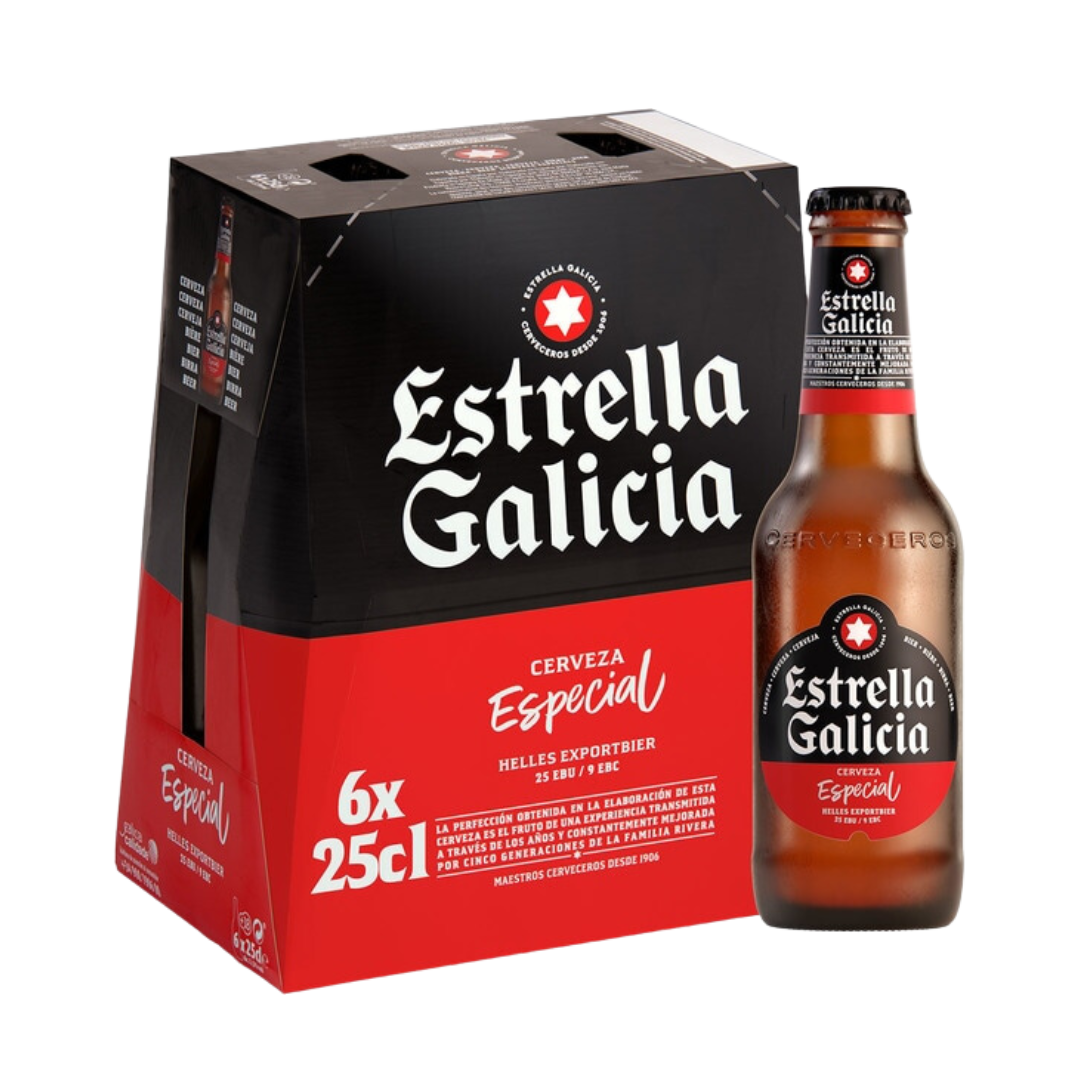Cervesa Estrella Galicia Ampolla Vidre 25cl - Pack 6